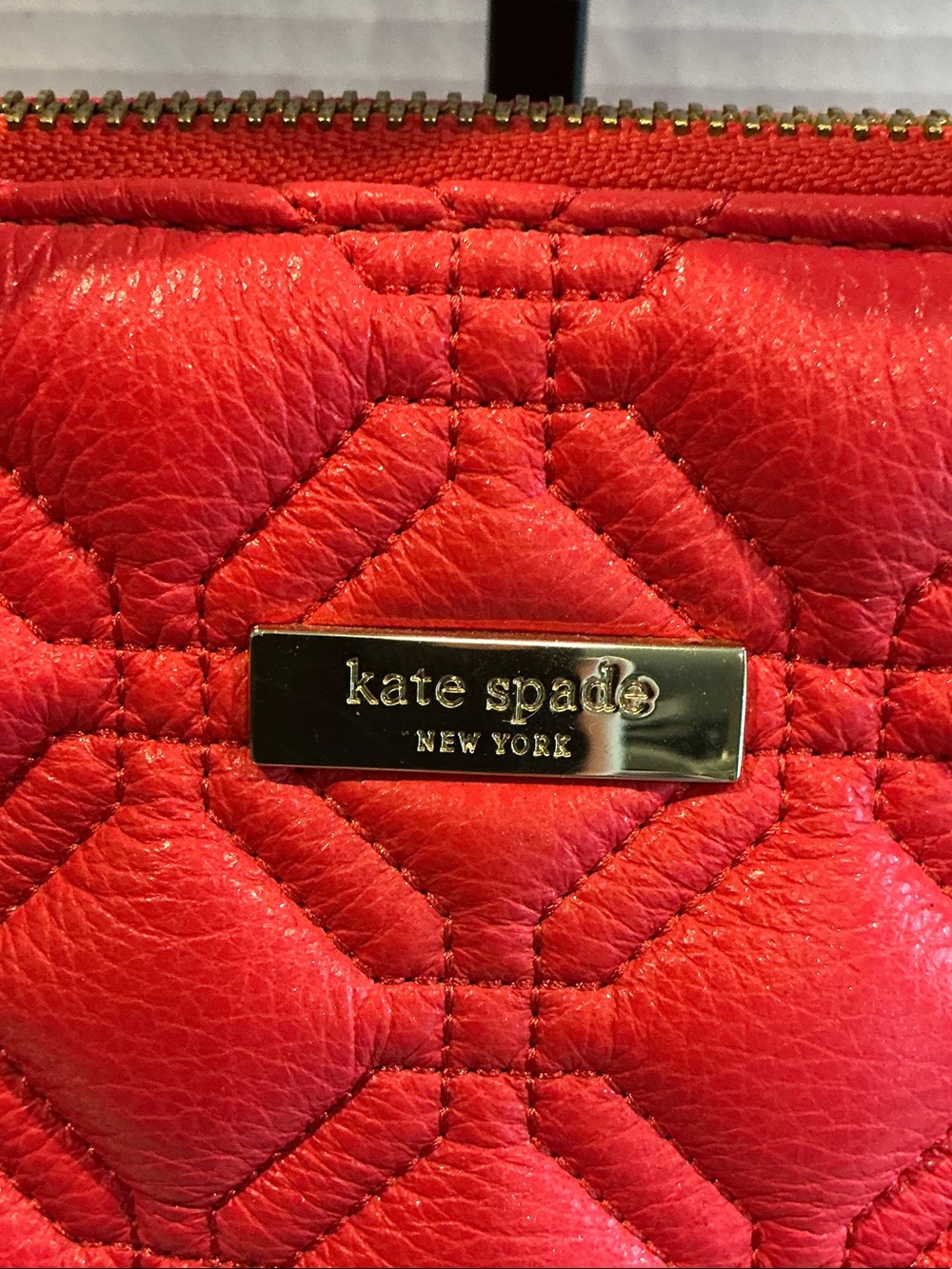 kate spade Quilted Coral Satchel with Gold Hardware - Picture 2 of 8